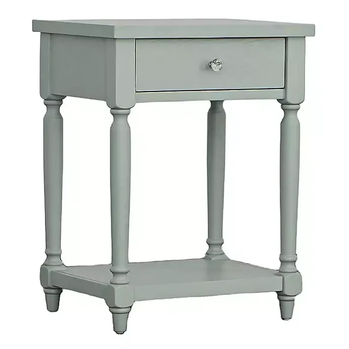 Clearance Kirklands Home Mist Rectangle Accent Table with Charging Station Green