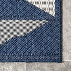 Kirklands Home Mitchell Blue Geo Diamonds Outdoor Rug, 5x8