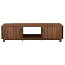 Discount Kirklands Home Mocha Fluted 2-Door Compact TV Stand Brown