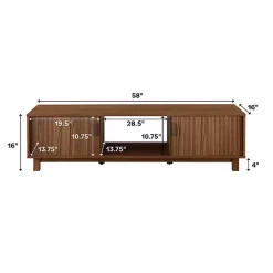 Discount Kirklands Home Mocha Fluted 2-Door Compact TV Stand Brown