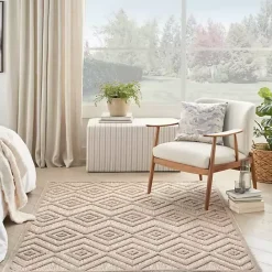 Discount Kirklands Home Mocha Diamond Outdoor Area Rug, 6x9