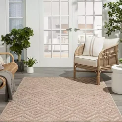 Discount Kirklands Home Mocha Diamond Outdoor Area Rug, 6x9