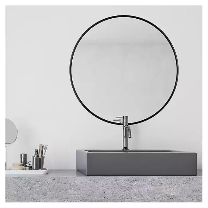Sale Kirklands Home Modern Metal Round Wall Mirror Black