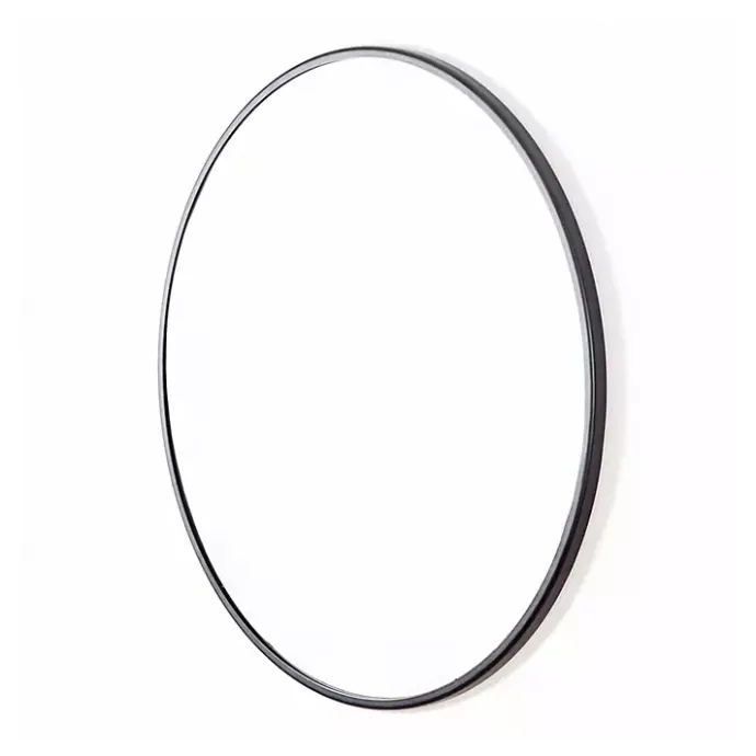 Sale Kirklands Home Modern Metal Round Wall Mirror Black