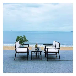 Clearance Kirklands Home Modern Wicker 4-pc. Outdoor Living Set Black