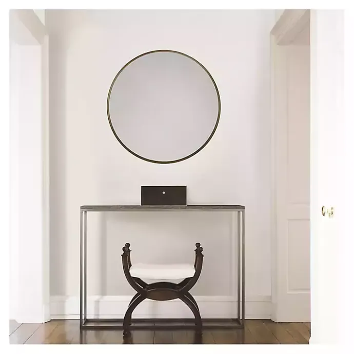 Online Kirklands Home Modern Metal Round Wall Mirror Gold