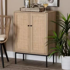 Best Kirklands Home Modern Natural Wood Rat Cabinet Tan