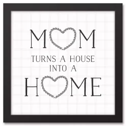 Clearance Kirklands Home Mom Turns a House into a Home Framed Canvas Print
