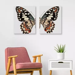 New Kirklands Home Monarch Butterfly I & II Canvas Prints, Set of 2