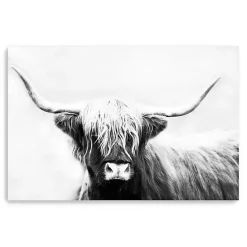 Best Kirklands Home Monochrome Longhorn Canvas Art Print, 60x40 in.