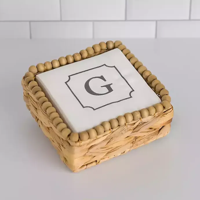 Discount Kirklands Home Monogram G Beaded Napkin Holder Set