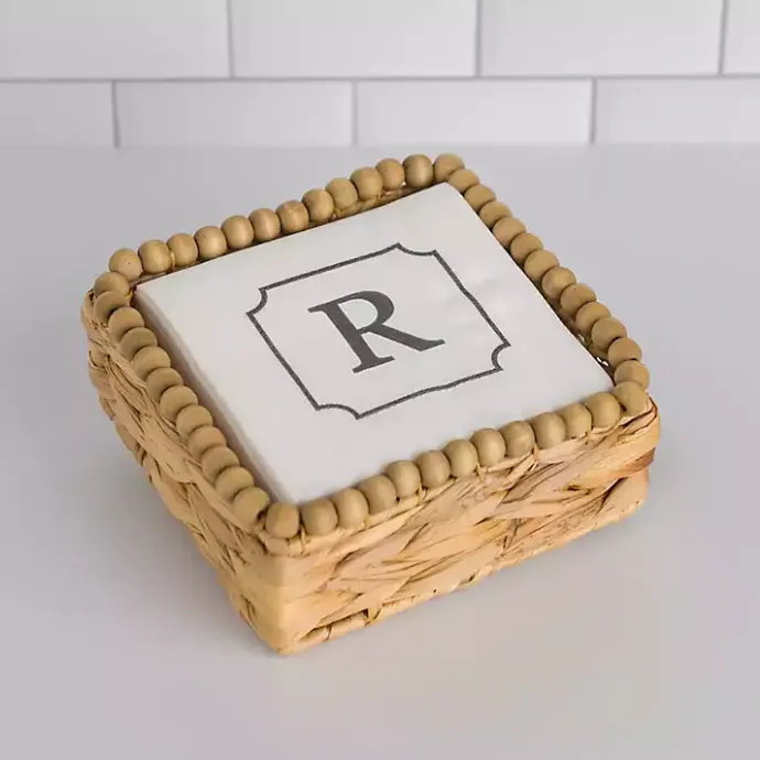 Outlet Kirklands Home Monogram R Beaded Napkin Holder Set
