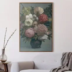 Kirklands Home Moody Floral Bouquet Framed Canvas Art Print Multi