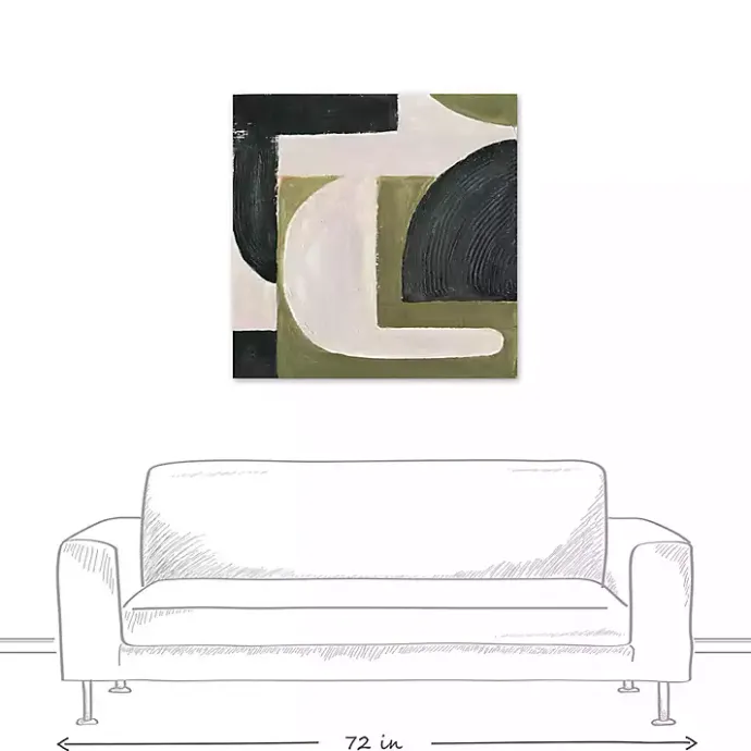 New Kirklands Home Moody Green Shapes I Canvas Art Print