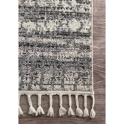New Kirklands Home Moroccan Tassel Area Rug, 5x8 Gray