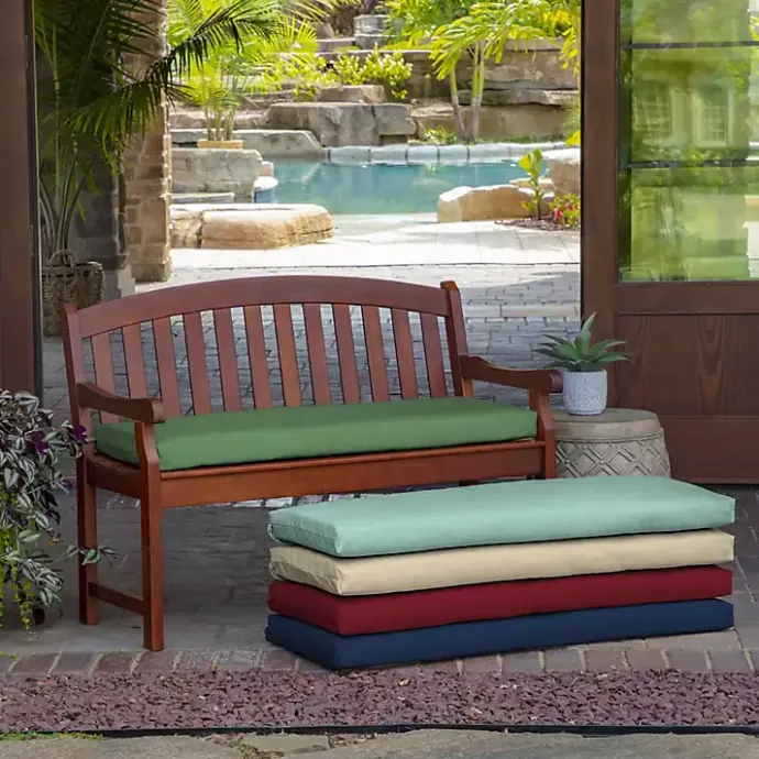 Hot Kirklands Home Moss Leala Texture Outdoor Bench Cushion Green