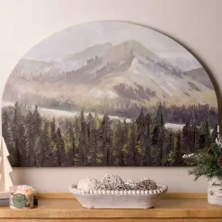 Discount Kirklands Home Mountain Top Forest Arched Canvas Art Print