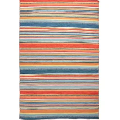 New Kirklands Home Multi Dhurri Stripe Indoor/Outdoor Area Rug, 5x7