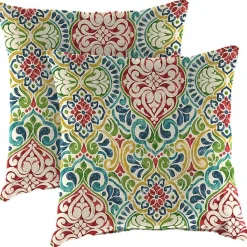 Kirklands Home Multi Fiorella Outdoor Pillows, Set of 2