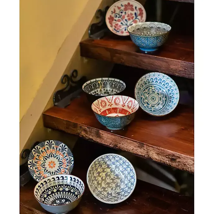 Discount Kirklands Home Patterned Ceramic 8-pc. Bowl Set Multi