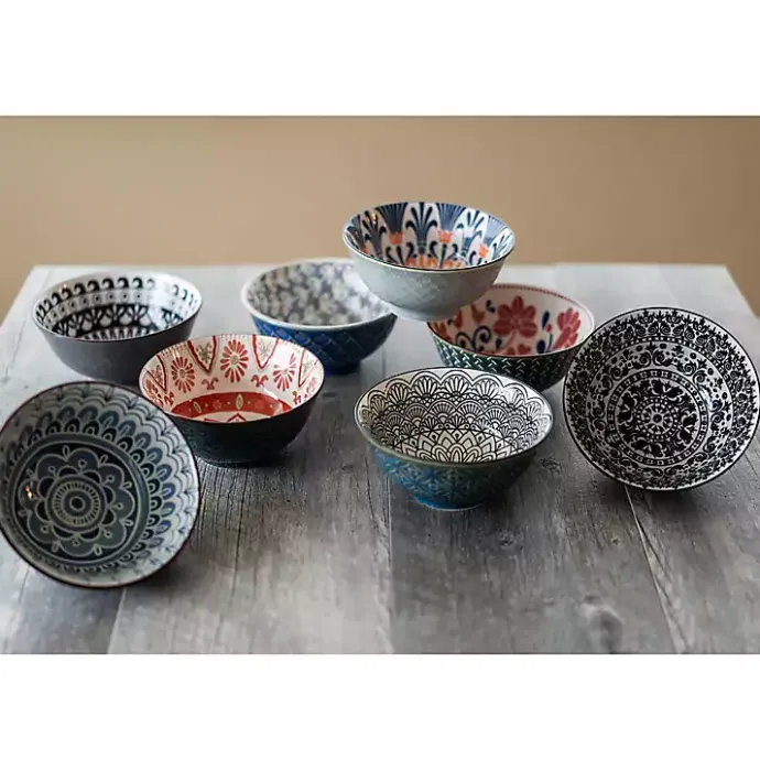 Discount Kirklands Home Patterned Ceramic 8-pc. Bowl Set Multi