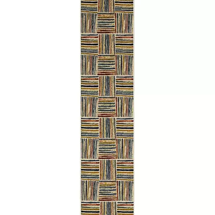 Discount Kirklands Home Watercolor Strip Runner, 2x8 Multi