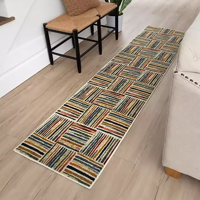 Discount Kirklands Home Watercolor Strip Runner, 2x8 Multi