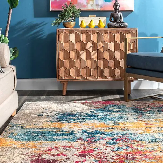 Clearance Kirklands Home color Abstract Pattern Area Rug, 7x10 Multi