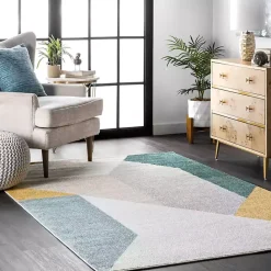 Best Kirklands Home Multicolor Abstract Shapes Area Rug, 6x9