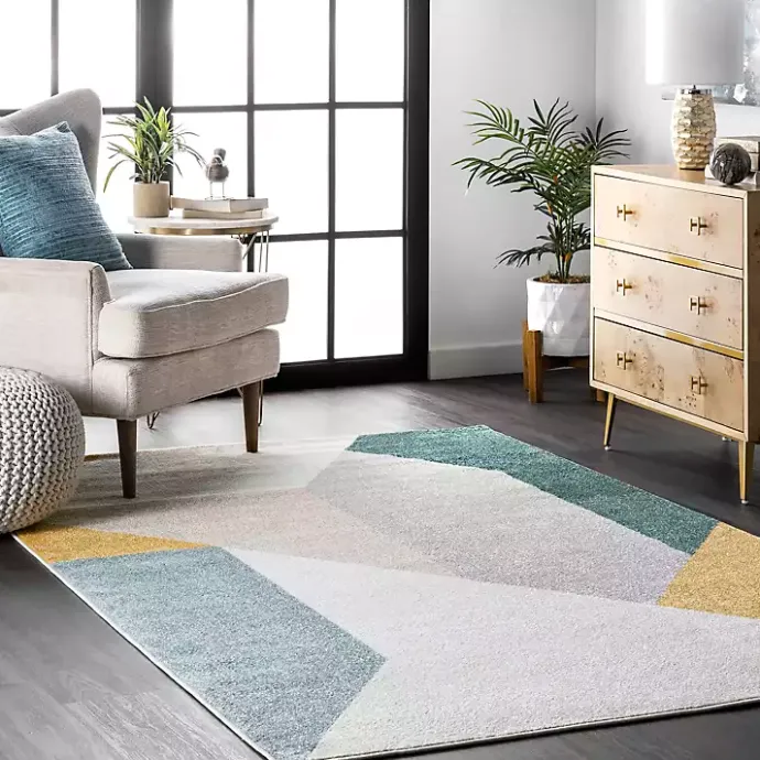 Best Kirklands Home Multicolor Abstract Shapes Area Rug, 6x9