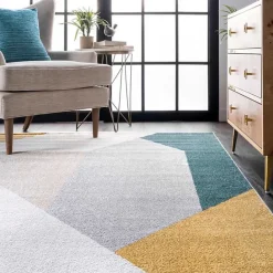 New Kirklands Home Multicolor Abstract Shapes Area Rug, 8x10
