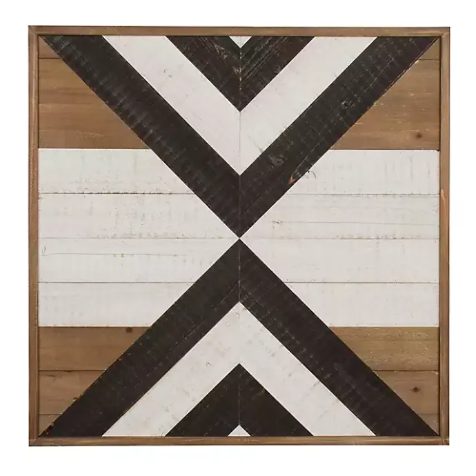 Kirklands Home Multicolor Baralt Shiplap Wood Wall Plaque