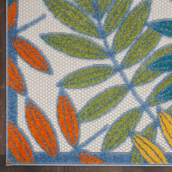 Clearance Kirklands Home color Botanical Outdoor Area Rug, 6x9 Multi