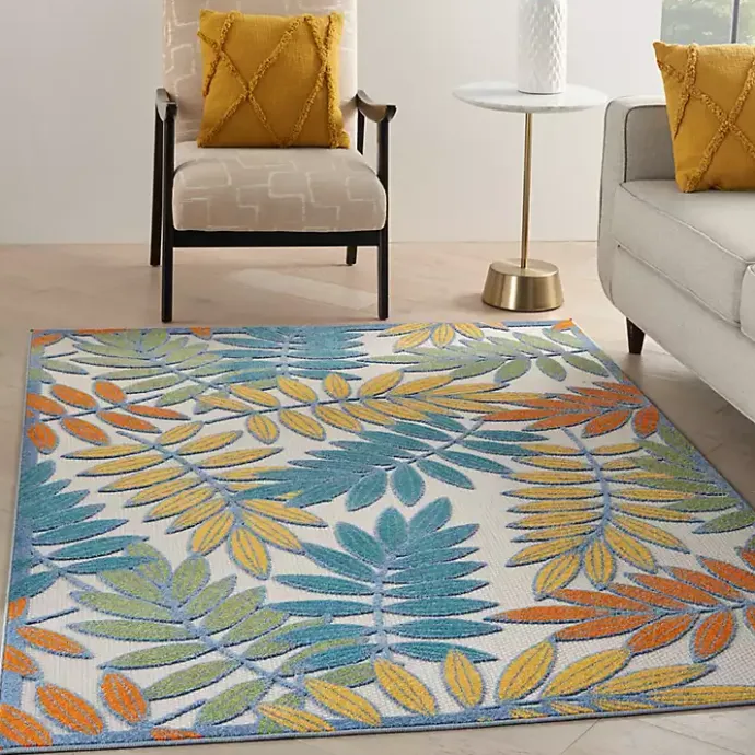 Clearance Kirklands Home color Botanical Outdoor Area Rug, 6x9 Multi