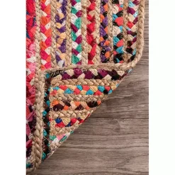 Discount Kirklands Home -Color Braided Jute and Cotton Area Rug, 5x8 Multi