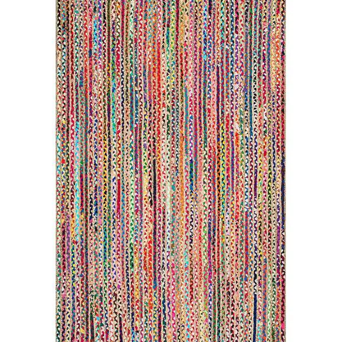 Outlet Kirklands Home -Color Braided Jute and Cotton Area Rug, 8x10 Multi