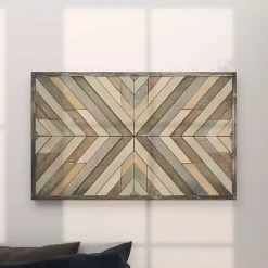 Best Kirklands Home Multicolor Criss Cross Chevron Wood Wall Plaque