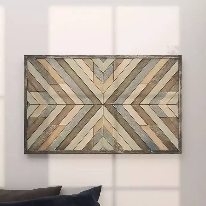 Best Kirklands Home Multicolor Criss Cross Chevron Wood Wall Plaque