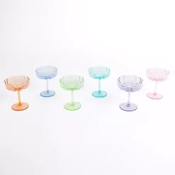 Discount Kirklands Home color Floral Coupe Glasses, Set of 6 Multi