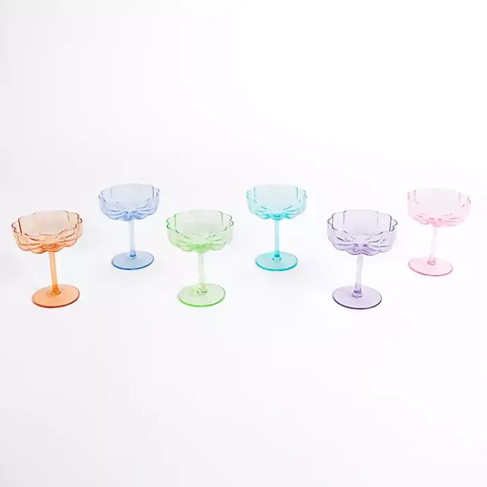 Discount Kirklands Home color Floral Coupe Glasses, Set of 6 Multi