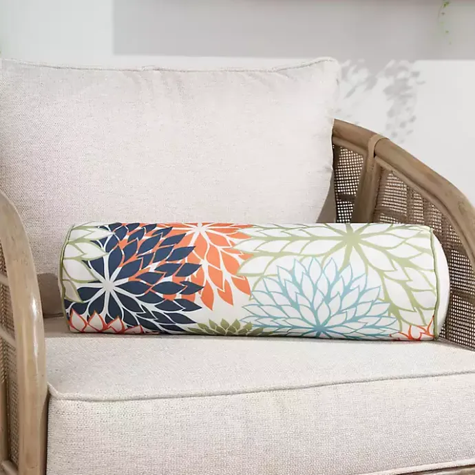 Kirklands Home color Floral Outdoor Bolster Pillow Multi