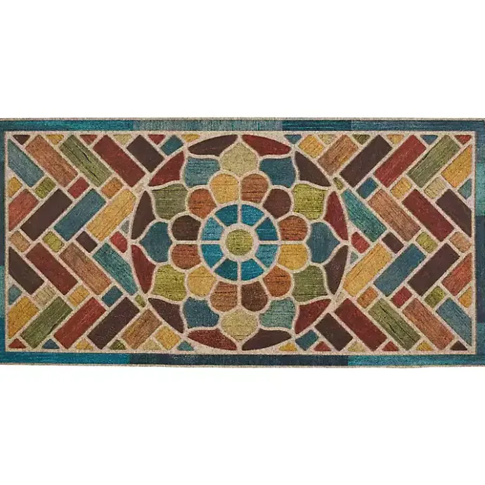Best Kirklands Home color Woodblock Garden Doormat Multi