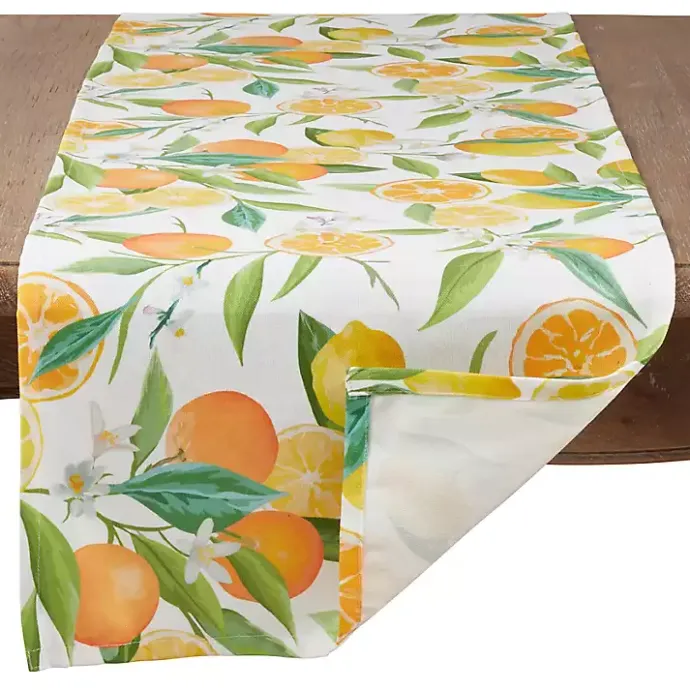 Clearance Kirklands Home colored Lemon and Orange Polyester Runner Multi