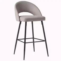 Online Kirklands Home Mushroom Upholstered Charli Bar Stools, Set of 2 Gray