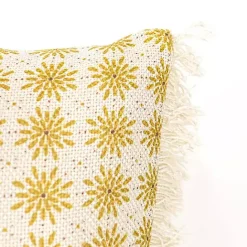Clearance Kirklands Home Mustard Boho Floral Indoor/Outdoor Pillow
