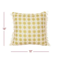 Clearance Kirklands Home Mustard Boho Floral Indoor/Outdoor Pillow