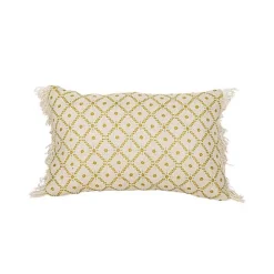 Kirklands Home Mustard Geometric Floral Indoor/Outdoor Pillow