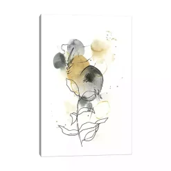 Discount Kirklands Home Mustard Yellow and Gray Abstract Canvas Art Print