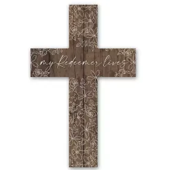 Hot Kirklands Home My Redeemer Lives Cross Wall Plaque Brown
