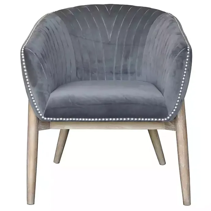 Online Kirklands Home Nadia Velvet Club Chair Gray